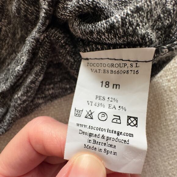 Tocoto Vintage Charcoal Bodysuit VGUC 18mo - Picture 6 of 7